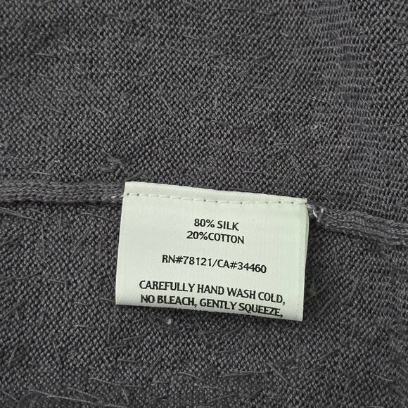 EILEEN FISHER Silk Sequin Sparkle Gray Dress Sz L Evening Cocktail Holiday Glam - Picture 8 of 8